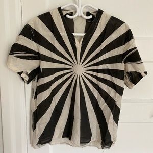 Acne silk sunburst t-shirt v-neck